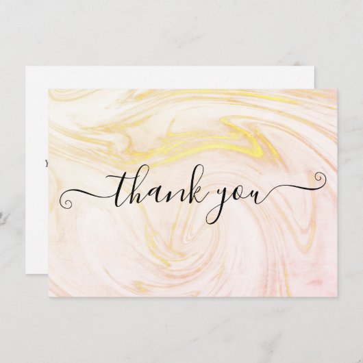 Minimalistische Elegante Marmeren Script Bedankkaart (Voorkant / Achterkant)