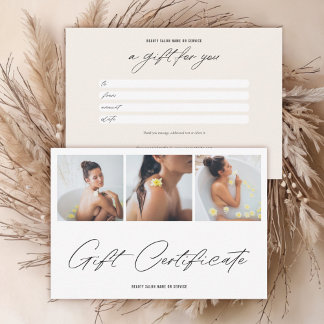 Minimalistische Elegante Merklogo Cadeaubon Bedankkaart