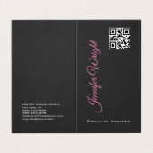 Minimalistische elegante moderne grijze effen QR-c Visitekaartjes (Buitenkant ongevouwen)