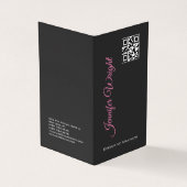 Minimalistische elegante moderne grijze effen QR-c Visitekaartjes (Buitenkant)