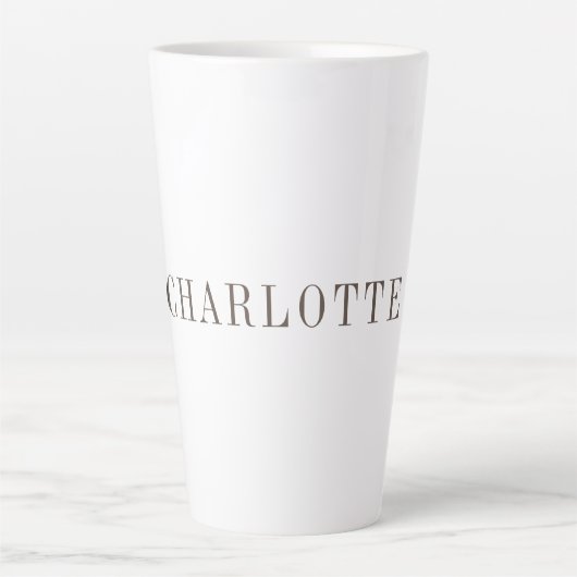 Minimalistische elegante naam voor klassieke profe latte mok (Voorkant)