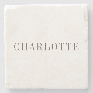 Minimalistische elegante naam voor klassieke profe stenen onderzetter