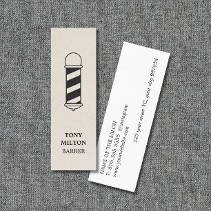 Minimalistische Elegante Papierstructuur Kapper Pa Mini Visitekaartje