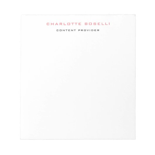 Minimalistische Elegante Professional Notitieblok (Voorkant)