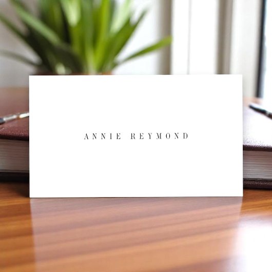 Minimalistische elegante professionele basic wit visitekaartje