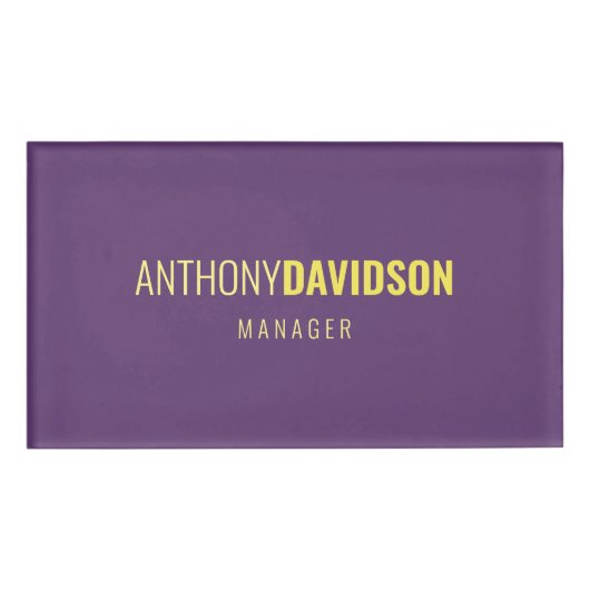 Minimalistische Elegante Professionele Indigo & Ge Naambadge (Voorkant)