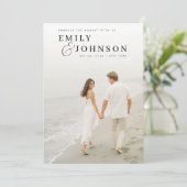 Minimalistische Elegante QR Code Fotobruiloft Kaart (Staand voorkant)