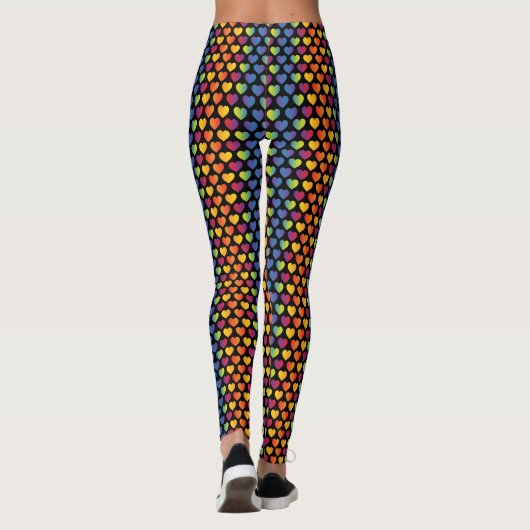 Minimalistische Elegante Regenboog Hart Ontwerp Leggings (Achterkant)