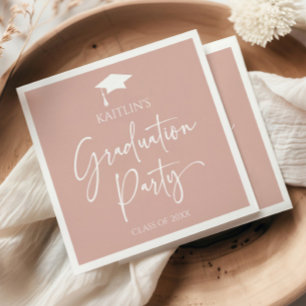 Minimalistische Elegante Roze Roze Afstudeerfeest Servet