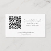 Minimalistische Elegante RSVP QR-code Informatiekaartje (Achterkant)