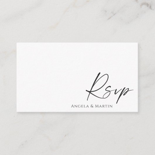 Minimalistische Elegante RSVP QR-code Informatiekaartje (Voorkant)