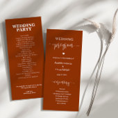 Minimalistische Elegante Rust Terracotta Trouwflat Programma