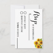 Minimalistische Elegante rustieke zonnebloem bruil RSVP Kaartje (Voorkant)
