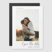 Minimalistische elegante Save the Date-magneet (Voorkant / Achterkant)