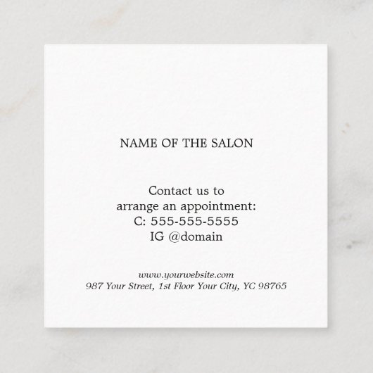 Minimalistische Elegante Schoonheidssalon Coupon (Achterkant)