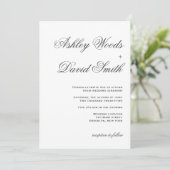 Minimalistische Elegante Script Bruiloftsinvito Kaart (Staand voorkant)