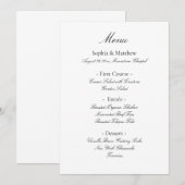 Minimalistische Elegante Script Bruiloftsmenu Menu (Voorkant / Achterkant)