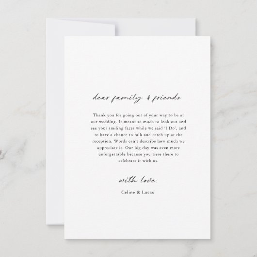 Minimalistische Elegante Script Foto Bedankkaart (Achterkant)