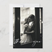 Minimalistische Elegante Script Foto Bedankkaart (Voorkant)