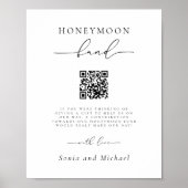 Minimalistische Elegante Script Honeymoon Fund Bru Poster (Voorkant)