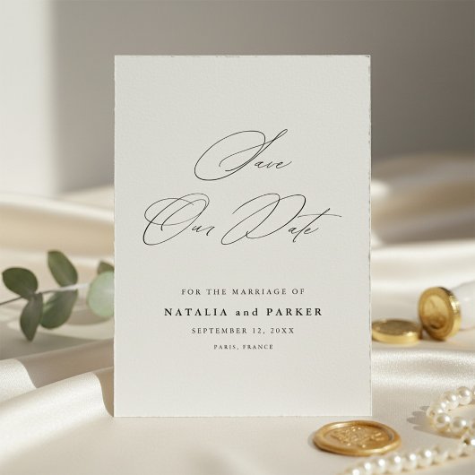 Minimalistische Elegante Script Save the Date