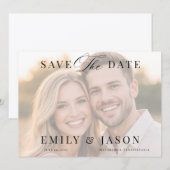 Minimalistische Elegante Script Save the Date Kaar (Voorkant / Achterkant)