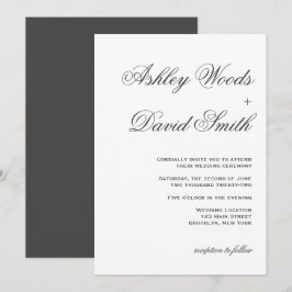 Minimalistische Elegante Script Trouw Uitnodiging