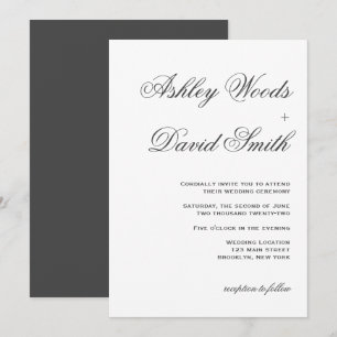 Minimalistische Elegante Script Trouw Uitnodiging