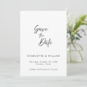 Minimalistische Elegante Script | Trouwen Save The Date (Staand voorkant)