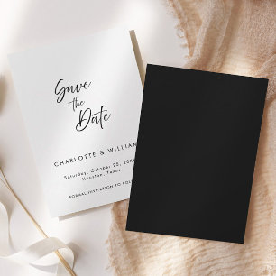 Minimalistische Elegante Script Trouwen Save The Date