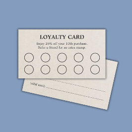 Minimalistische elegante textuur Beige Black Salon Klantenkaartje