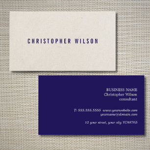 Minimalistische Elegante Textuur Beige Blauwe Cons Visitekaartje