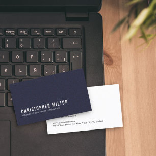 Minimalistische Elegante Textuur Blauwe Consultant Visitekaartje