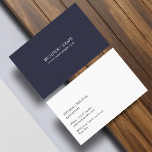 Minimalistische Elegante Textuur Blauwe Consultant Visitekaartje