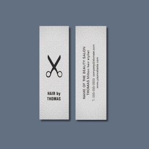 Minimalistische elegante textuur lichtgrijze haars mini visitekaartje