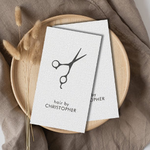 Minimalistische Elegante Textuur Wit Grijs Schaar Visitekaartje