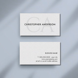 Minimalistische Elegante Textuur Witte Krachtige M Visitekaartje