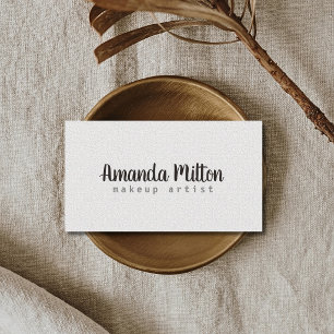 Minimalistische Elegante Textuur Witte Visagist Visitekaartje