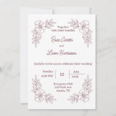 Minimalistische Elegante Trouw Uitnodiging (Achterkant)