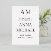 Minimalistische Elegante Trouwkaart – Luxe Stijl Folie Uitnodiging (Staand Voorkant)