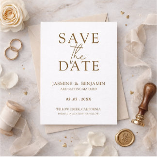 Minimalistische Elegante Trouwkaart 'Save the Date Save The Date