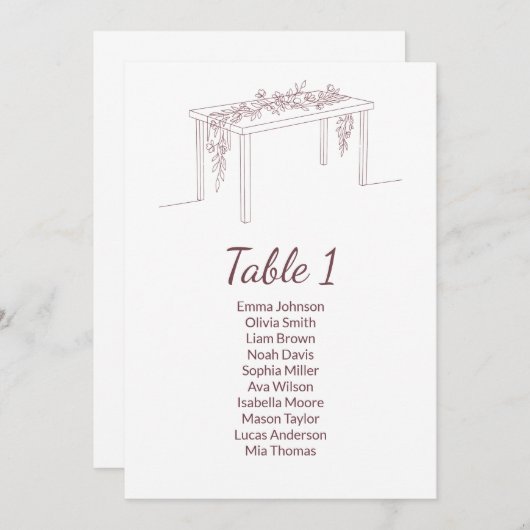 Minimalistische Elegante Trouwstoel Grafiek Kaarte Programma (Voorkant / Achterkant)