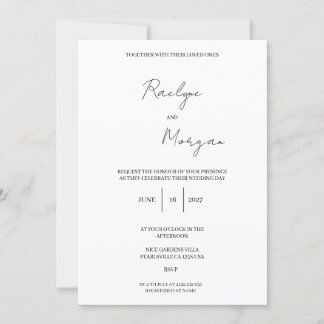 Minimalistische Elegante Trouwuitnodiging Bedankkaart