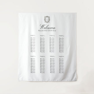 Minimalistische Elegante Trouwzaalstoelindeling Vi Wandkleed