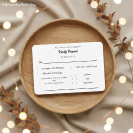 Minimalistische Elegante Typografie & Maaltijdkeuz RSVP Kaartje