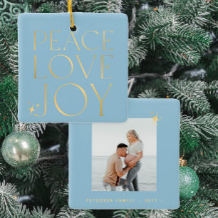 Minimalistische elegante vrede liefde vreugde fami keramisch ornament