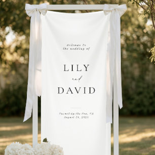 Minimalistische Elegante Welkom Trouw Vinyl Banner