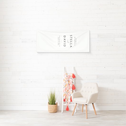 Minimalistische Elegante Welkom Trouwen Vinyl Bann Spandoek (Insitu)