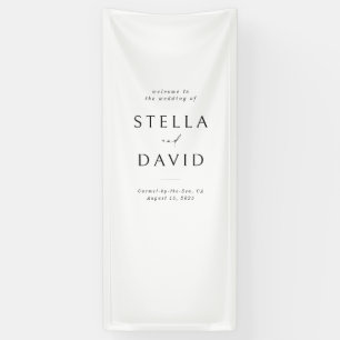 Minimalistische Elegante Welkom Trouwen Vinyl Bann Spandoek