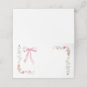 Minimalistische elegante wildflower Bow plaatskaar (Buitenkant ongevouwen)